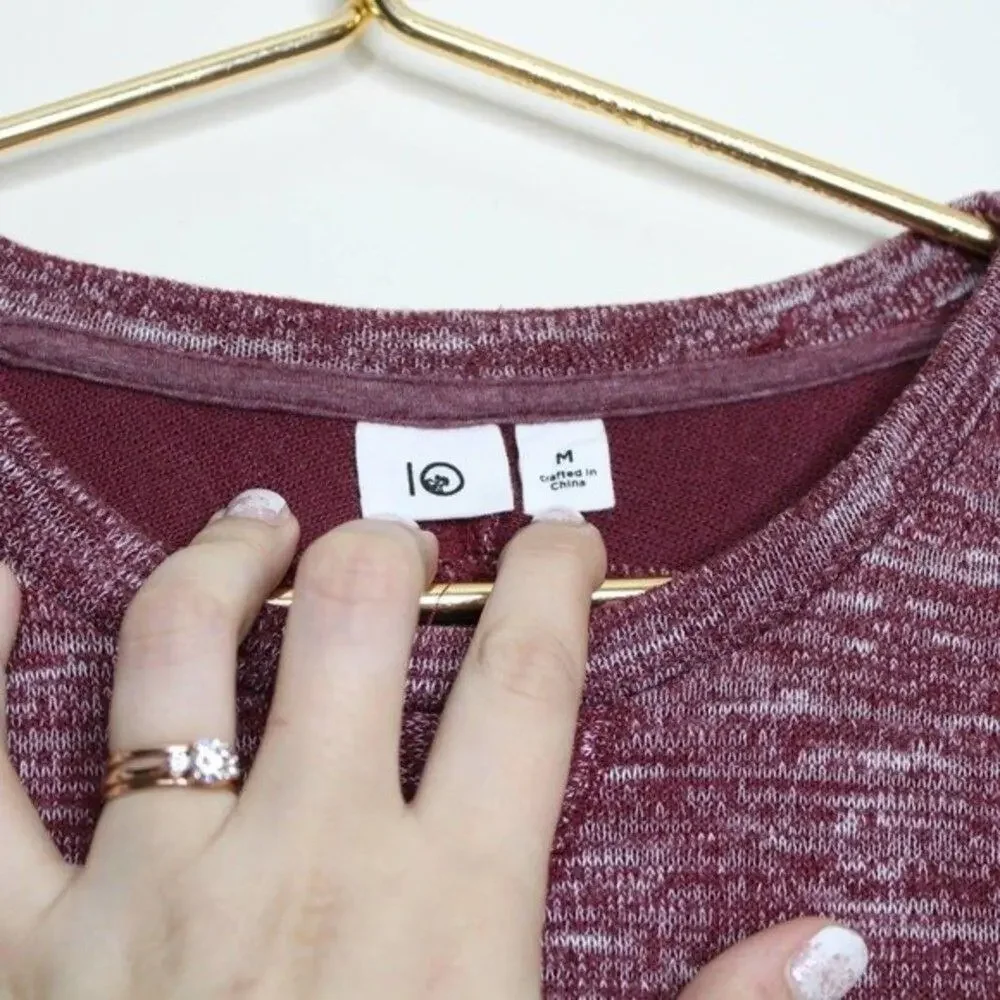 Tentree Pocket Crew Neck Burgundy Medium - Picture 5 of 5